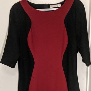 Business Attire Black dress with red Bisou Bisou Size 14